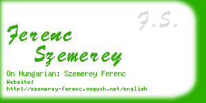 ferenc szemerey business card